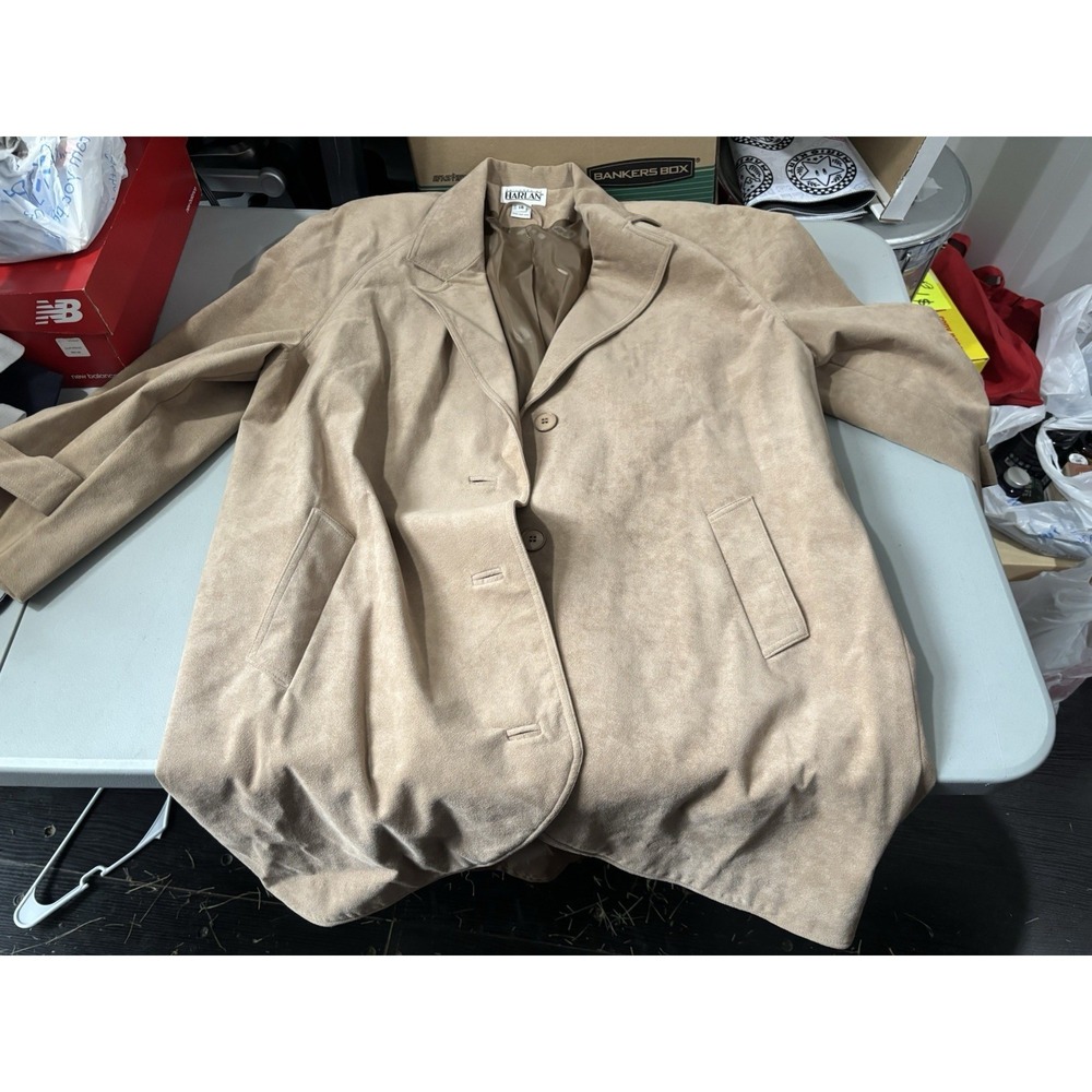 Vtg Tailored By Harlan 14 Tan Ultrasuede Jacket